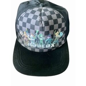 Roblox Hat Cap Snapback Black Youth Kids Boys One Size Black Checker Streetwear